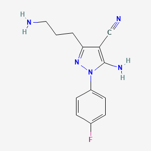 5-(3-Aminopropyl)-2-(4-fluorophenyl)-3-imino-2,3-dihydro-1H-pyrazole-4-carbonitrile