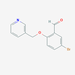 molecular formula C13H10BrNO2 B1320386 5-Bromo-2-(pyridin-3-ylmethoxy)benzaldehyde CAS No. 892873-56-2