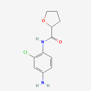 molecular formula C11H13ClN2O2 B1320435 N-(4-氨基-2-氯苯基)噁烷-2-甲酰胺 CAS No. 926228-16-2