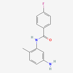 molecular formula C14H13FN2O B1320454 N-(5-氨基-2-甲基苯基)-4-氟苯甲酰胺 CAS No. 926204-52-6