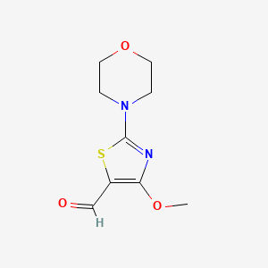 molecular formula C9H12N2O3S B1320457 4-甲氧基-2-吗啉-4-基噻唑-5-甲醛 CAS No. 919016-53-8
