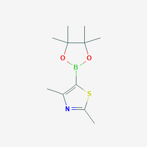 molecular formula C11H18BNO2S B1320466 2,4-二甲基-5-(4,4,5,5-四甲基-1,3,2-二氧杂环戊二烯-2-基)-1,3-噻唑 CAS No. 859833-13-9