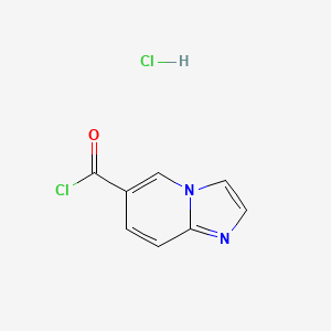 molecular formula C8H6Cl2N2O B1320472 咪唑并[1,2-a]吡啶-6-甲酰氯盐酸盐 CAS No. 859833-15-1