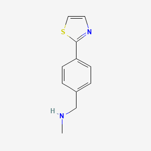 molecular formula C11H12N2S B1320474 N-Methyl-4-(1,3-thiazol-2-yl)benzylamine CAS No. 886851-31-6