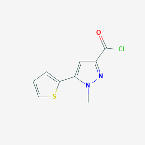 molecular formula C9H7ClN2OS B1320486 1-甲基-5-(噻吩-2-基)-1H-吡唑-3-甲酰氯 CAS No. 876316-46-0