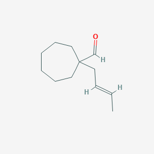 1-(But-2-en-1-yl)cycloheptane-1-carbaldehyde