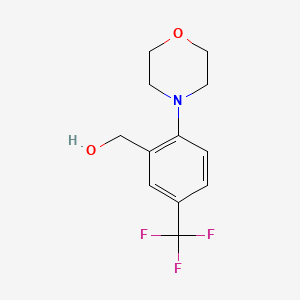 molecular formula C12H14F3NO2 B1320497 [2-吗啉-5-(三氟甲基)苯基]甲醇 CAS No. 886851-51-0