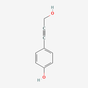 molecular formula C9H8O2 B13205017 4-(3-Hydroxyprop-1-YN-1-YL)phenol 