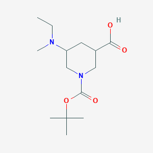 molecular formula C14H26N2O4 B13205023 1-[(tert-Butoxy)carbonyl]-5-[ethyl(methyl)amino]piperidine-3-carboxylic acid 