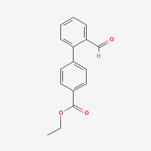 molecular formula C16H14O3 B1320516 2'-甲酰[1,1'-联苯]-4-甲酸乙酯 CAS No. 885950-48-1