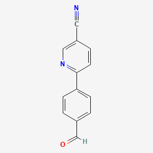 molecular formula C13H8N2O B1320521 6-(4-甲酰基苯基)烟腈 CAS No. 851340-81-3