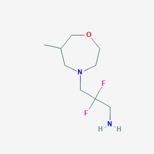 2,2-Difluoro-3-(6-methyl-1,4-oxazepan-4-yl)propan-1-amine