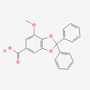 molecular formula C21H16O5 B1320563 7-甲氧基-2,2-二苯基-1,3-苯二氧杂环-5-羧酸 CAS No. 717131-59-4