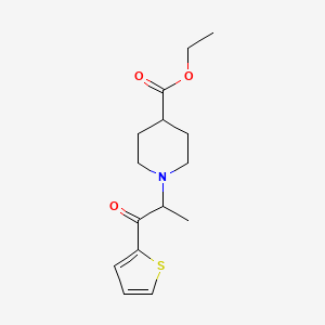 molecular formula C15H21NO3S B1320567 1-[1-甲基-2-氧代-2-(2-噻吩基)乙基]-4-哌啶甲酸乙酯 CAS No. 924868-90-6