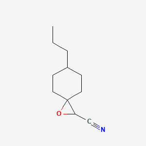 molecular formula C11H17NO B13205670 6-Propyl-1-oxaspiro[2.5]octane-2-carbonitrile 