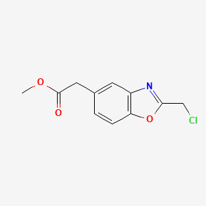 molecular formula C11H10ClNO3 B1320571 2-[2-(氯甲基)-1,3-苯并恶唑-5-基]乙酸甲酯 CAS No. 924869-02-3