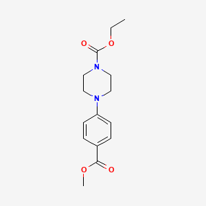 molecular formula C15H20N2O4 B1320579 4-[4-(甲氧羰基)苯基]哌嗪-1-羧酸乙酯 CAS No. 924869-10-3