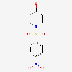 molecular formula C11H12N2O5S B1320585 1-[(4-Nitrophenyl)sulfonyl]tetrahydro-4(1H)-pyridinone CAS No. 924869-20-5