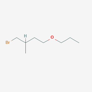 molecular formula C8H17BrO B13205924 1-Bromo-2-methyl-4-propoxybutane 