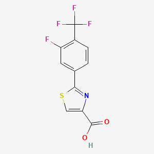 molecular formula C11H5F4NO2S B1320620 2-[3-Fluoro-4-(trifluoromethyl)phenyl]-1,3-thiazole-4-carboxylic acid CAS No. 937602-43-2