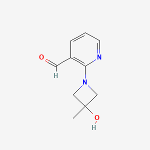 molecular formula C10H12N2O2 B13206244 2-(3-Hydroxy-3-methylazetidin-1-yl)pyridine-3-carbaldehyde 