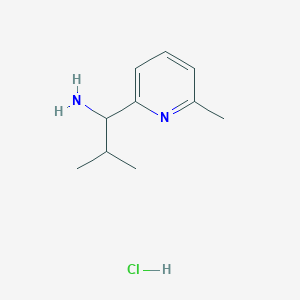 molecular formula C10H17ClN2 B13206276 2-Methyl-1-(6-methylpyridin-2-yl)propan-1-amine hydrochloride 