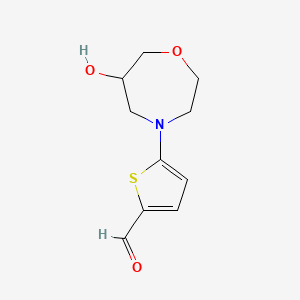 5-(6-Hydroxy-1,4-oxazepan-4-yl)thiophene-2-carbaldehyde