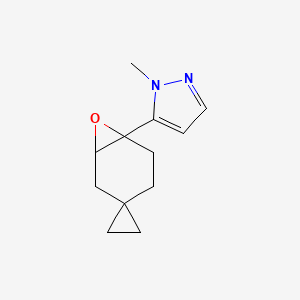 molecular formula C12H16N2O B13206369 1-Methyl-5-{7-oxaspiro[bicyclo[4.1.0]heptane-3,1'-cyclopropane]-6-yl}-1H-pyrazole 