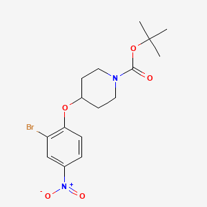 molecular formula C16H21BrN2O5 B1320678 叔丁基4-(2-溴-4-硝基苯氧基)哌啶-1-甲酸酯 CAS No. 337520-16-8