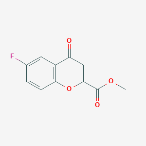 B132069 rac-6-Fluoro-3,4-dihydro-4-oxo-2H-1-benzopyran-2-carboxylic Acid Methyl Ester CAS No. 134102-10-6