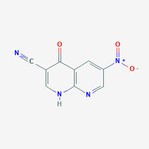 molecular formula C9H4N4O3 B1320694 4-Hydroxy-6-nitro-1,8-naphthyridine-3-carbonitrile CAS No. 305370-83-6