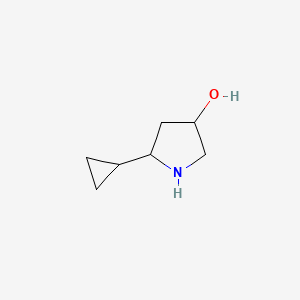 molecular formula C7H13NO B13207020 5-Cyclopropylpyrrolidin-3-ol 