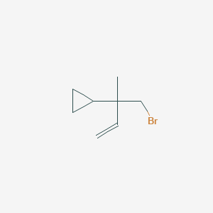 molecular formula C8H13Br B13207091 (1-Bromo-2-methylbut-3-en-2-yl)cyclopropane 