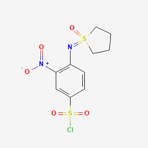 3-Nitro-4-[(1-oxothiolan-1-ylidene)amino]benzenesulfonyl chloride