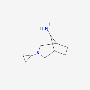 molecular formula C10H18N2 B13207154 3-Cyclopropyl-3-azabicyclo[3.2.1]octan-8-amine 