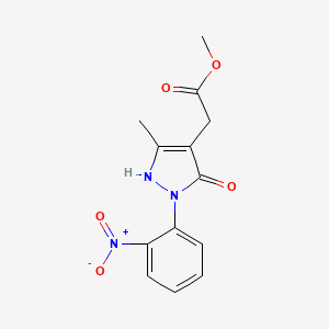 Methyl 2-[5-methyl-2-(2-nitrophenyl)-3-oxo-2,3-dihydro-1H-pyrazol-4-yl]acetate