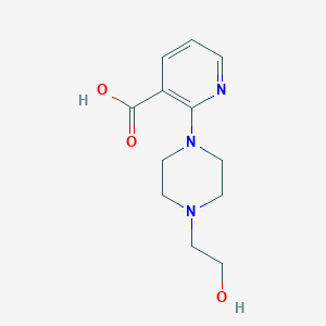 molecular formula C12H17N3O3 B1320778 2-[4-(2-羟乙基)-1-哌嗪基]烟酸 CAS No. 111855-51-7
