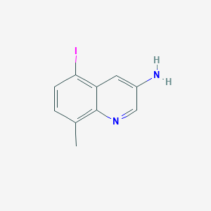 molecular formula C10H9IN2 B13207898 5-Iodo-8-methylquinolin-3-amine 