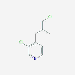 molecular formula C9H11Cl2N B13207960 3-Chloro-4-(3-chloro-2-methylpropyl)pyridine 