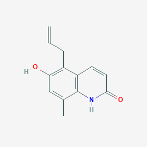 B132080 6-hydroxy-8-methyl-5-prop-2-enyl-1H-quinolin-2-one CAS No. 156937-56-3
