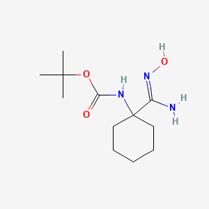 molecular formula C12H23N3O3 B13208018 tert-butyl N-[1-(N'-hydroxycarbamimidoyl)cyclohexyl]carbamate 