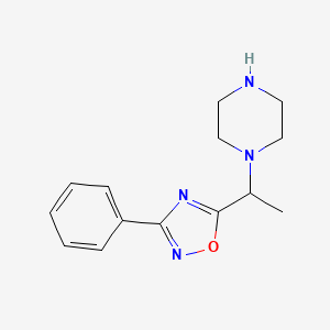 1-[1-(3-Phenyl-1,2,4-oxadiazol-5-yl)ethyl]piperazine