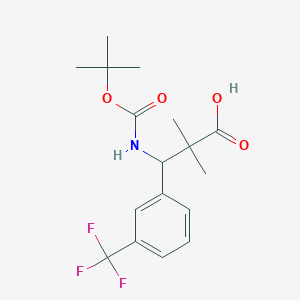 3-{[(Tert-butoxy)carbonyl]amino}-2,2-dimethyl-3-[3-(trifluoromethyl)phenyl]propanoic acid