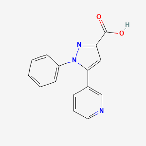 molecular formula C15H11N3O2 B1320857 1-苯基-5-吡啶-3-基-1H-吡唑-3-羧酸 CAS No. 1052595-22-8