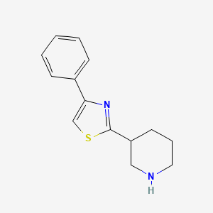 molecular formula C14H16N2S B13208580 4-Phenyl-2-(piperidin-3-yl)thiazole 