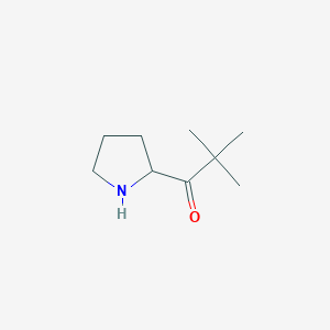 molecular formula C9H17NO B13208590 2,2-Dimethyl-1-(pyrrolidin-2-YL)propan-1-one 