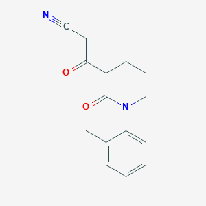 molecular formula C15H16N2O2 B13208745 3-[1-(2-Methylphenyl)-2-oxopiperidin-3-yl]-3-oxopropanenitrile 