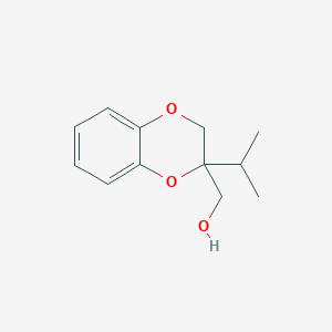 molecular formula C12H16O3 B13208863 [2-(Propan-2-yl)-2,3-dihydro-1,4-benzodioxin-2-yl]methanol 