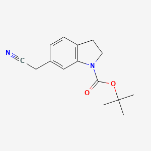 molecular formula C15H18N2O2 B13208869 tert-Butyl 6-(cyanomethyl)-2,3-dihydro-1H-indole-1-carboxylate 