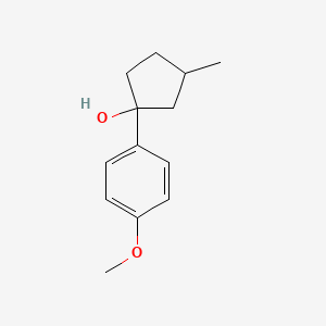 molecular formula C13H18O2 B13208929 1-(4-Methoxyphenyl)-3-methylcyclopentan-1-ol 